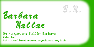 barbara mallar business card